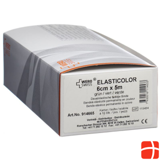 WERO SWISS Elasticolor Elastic bandage 5mx6cm green 10 pcs.