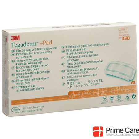 3M Tegaderm+Pad 9x20cm wound pad 4.5x15cm 25 pcs.