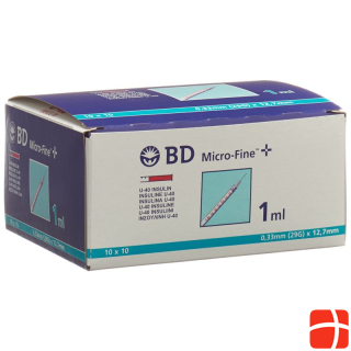 BD Microfine+ U40 Insulin Syringe 100 x 1 ml