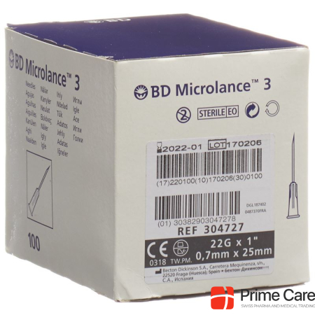 Канюля инъекционная BD Microlance 3 0,70x25 мм черная 100 шт.
