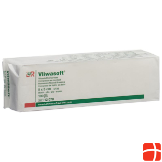 Vliwasoft non-woven compresses 5x5cm 6-ply Btl 100 pcs.
