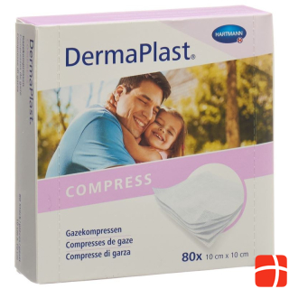 Dermaplast gauze compress 10x10cm sterile 80 pcs.