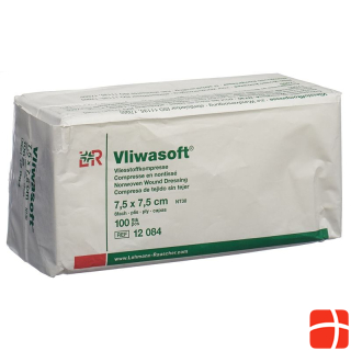 Vliwasoft non-woven compresses 7.5x7.5cm 6-ply Btl 100 pcs.