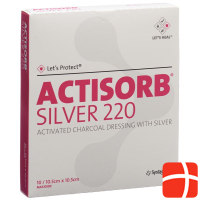Actisorb Silver 220 charcoal dressing 10.5x10.5cm 10pcs