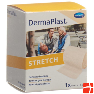 Dermaplast STRETCH elastische Gazebinde 6cmx10m hautfarbig