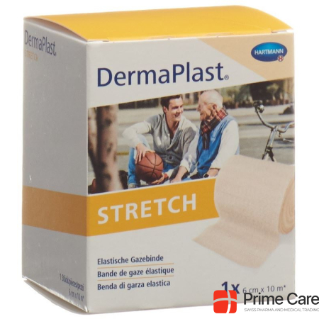 Dermaplast STRETCH elastic gauze bandage 6cmx10m skin colored