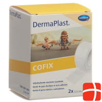 DERMAPLAST COFIX gauze bandage 2.5cmx4m white 2 pcs.