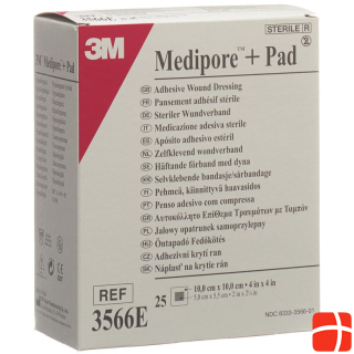 3M Medipore+Pad 10x10cm Раневой коврик 5x5.5cm 25 шт.