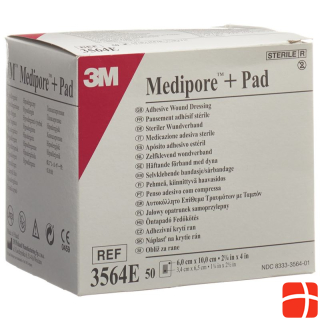 3M Medipore+Pad 6x10 см Подушечки для ран 3,4x6,5 см 50 шт.