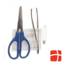 IVF set with safety pin + scissors + tweezers