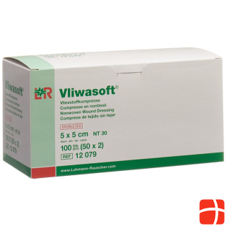 Vliwasoft non-woven compresses 5x5cm 6-ply sterile 50 x 2 pcs.