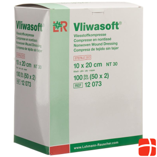 Vliwasoft non-woven compresses 10x20cm 6-ply sterile 50 x 2 pcs.