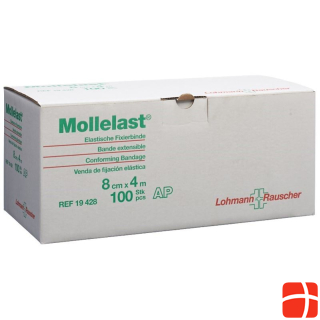 Mollelast Эластичный фиксирующий бинт 8смx4м белый 100 шт.