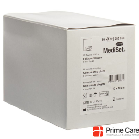 Mediset IVF folding compresses type 24 10x10cm 8 fold sterile 80 Btl