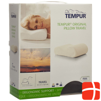 Tempur Travel Pillow 25x31x10cm Cover Velour Grey