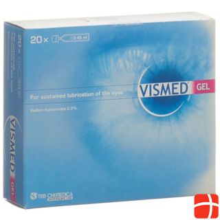 VISMED Gel 3 mg/ml hydrogel wetting the eye 20 Monodos 0.45 