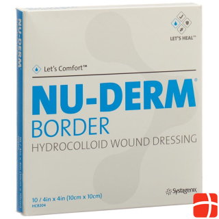 NU-DERM BORDER hydrocolloid dressing 10x10cm sterile 10 pcs.