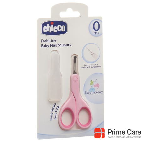 Chicco baby scissors with protective cap pink