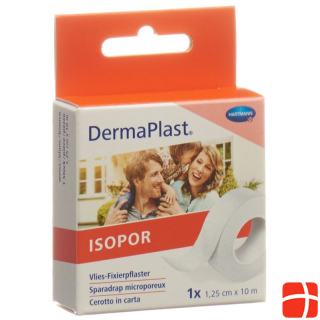 Dermaplast Isopor fixation plaster 1.25cmx10m fleece white roll