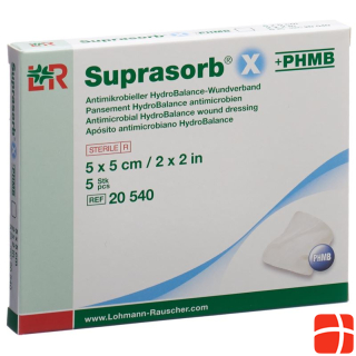 Suprasorb X + PHMB HydroBalance раневая повязка 5x5 см антимикробная