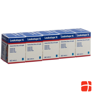 Leukotape plaster bandage 5mx5cm blue 5 pcs
