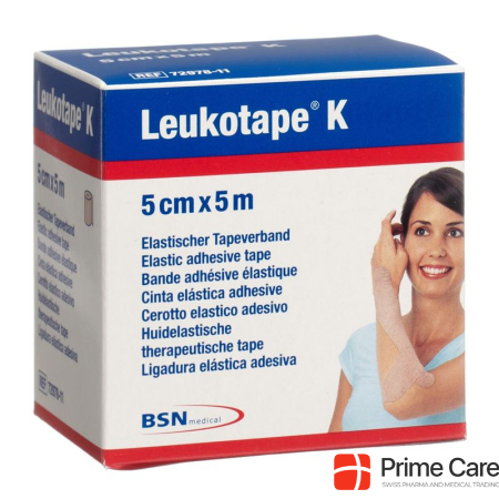 Leukotape K plaster bandage 5mx5cm skin colored