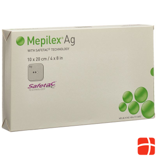 Mepilex Ag foam dressing Safetac 10x20cm silicone 5 pcs.