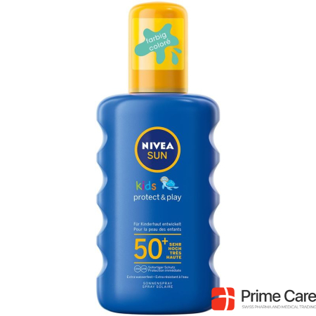 Nivea Sun Kids Питательный солнцезащитный спрей SPF 50+ водостойкий цветной 