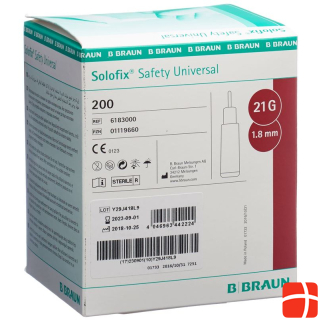 SOLOFIX SAFETY Lancet Unive 21 G x 1,8 мм 200 шт.