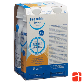Fresubin Energy DRINK Tropical Fruits 4 фл 200 мл