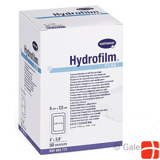 Hydrofilm PLUS waterproof wound dressing 5x7.2cm sterile 50 pcs.