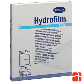 Hydrofilm PLUS waterproof wound dressing 9x10cm sterile 5 pcs.