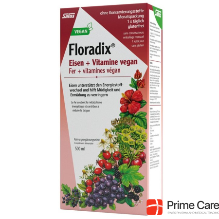 Floradix VEGAN Iron + Vitamins Juice Fl 500 ml