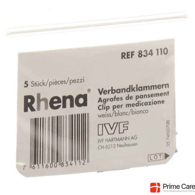 Rhena bandage clips white 5 pcs