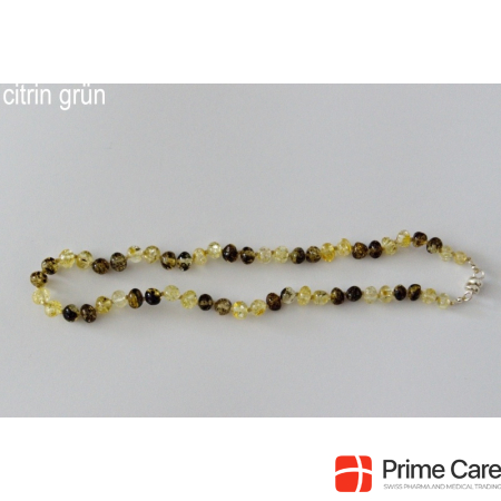 Amberstyle amber necklace citrine green 32cm with magnetic clasp