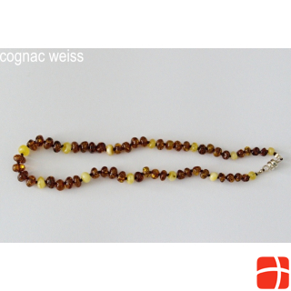 Amberstyle amber necklace cognac white 32cm with magnetic clasp
