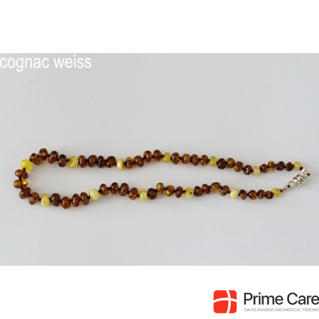 Amberstyle amber necklace cognac white 32cm with magnetic clasp