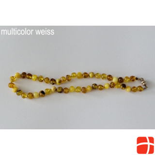 Amberstyle amber necklace multicolor white 32cm with magnetic clasp