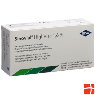 Sinovial HighVisc Inj Lös 1.6 % 3 Fertspr 2 ml