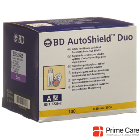 BD AutoShield Duo safety pen needle 5mm 100pcs