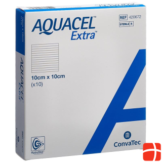 AQUACEL Extra Hydrofiber Bandage 10x10cm 10 pcs.