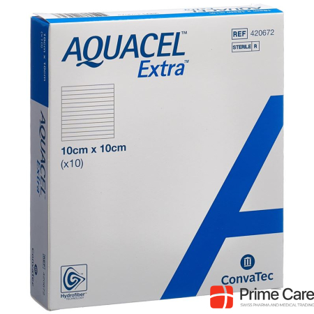 AQUACEL Extra Hydrofiber Bandage 10x10cm 10 pcs.