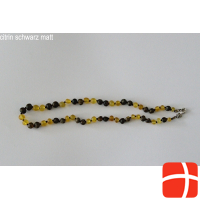 Amberstyle amber necklace citrine black matt 32cm with magnetver
