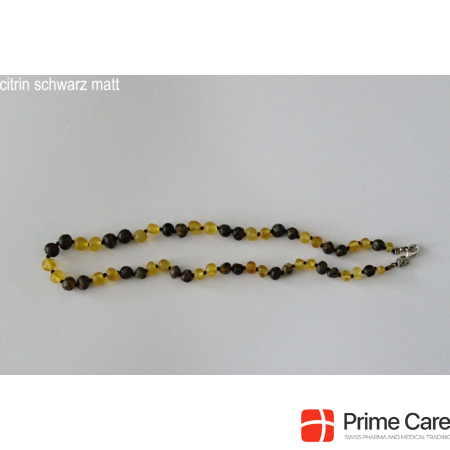 Amberstyle amber necklace citrine black matt 32cm with magnetver