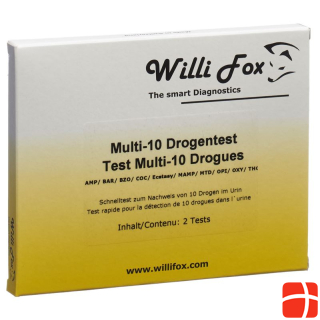 Willi Fox Drogentest Multi 10 Drogen Urin 2 Stk