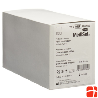 Mediset IVF folding compresses type 17 5x5cm 12 fold sterile 70 x 3 pcs
