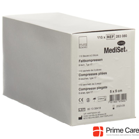 Mediset IVF folding compresses type 17 5x5cm 8 fold sterile 110 x 2 pcs