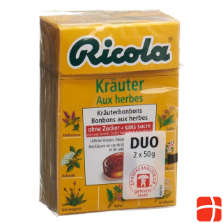 Ricola Kräuter Kräuterbonbons ohne Zucker Box 2 x 50 g