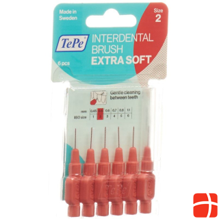 TePe Interdental Brush 0.50mm x-soft red Blist 6 pcs.