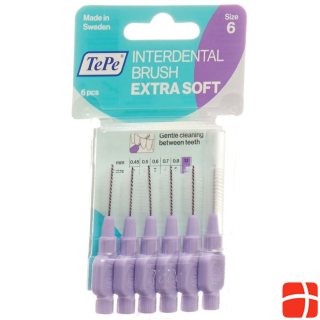 TePe Interdental Brush 1.1mm x-soft violett Blist 6 Stk
